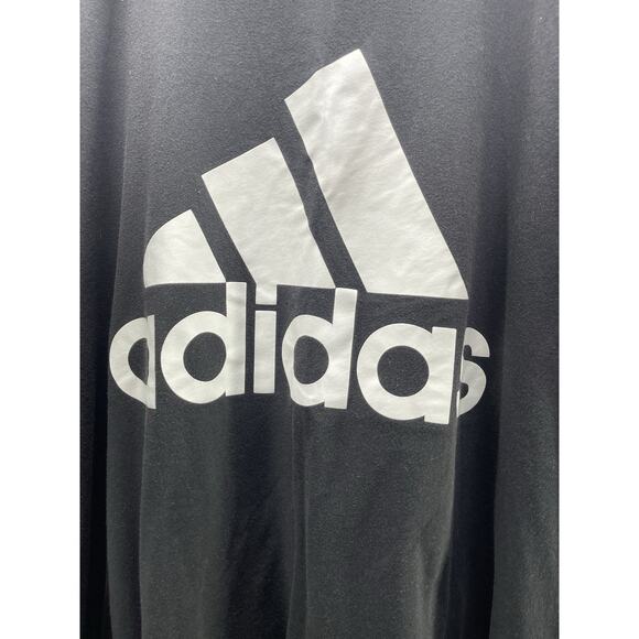 Men's Adidas 3 Stripes Logo Tee TShirt Black White Letters Size 4XL Pre Worn - Picture 2 of 12